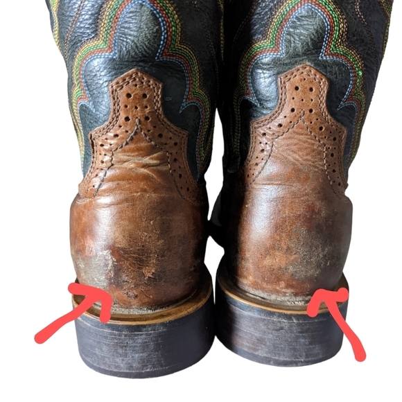 Twisted X Buckaroo Roper Style Two Tone Leather Cowboy Western Boots Size 9D - Picture 8 of 13